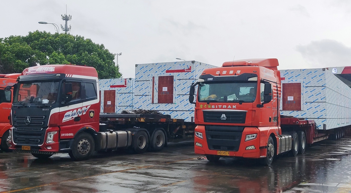 Modules to be transported by road