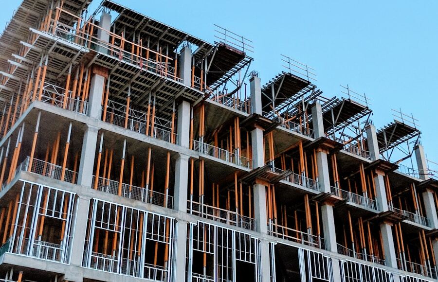 Modular building units under assembly on-site